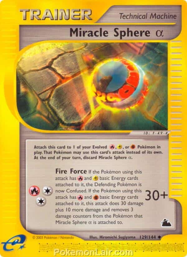 2003 Pokemon Trading Card Game Skyridge Set 129 Miracle Sphere Alpha