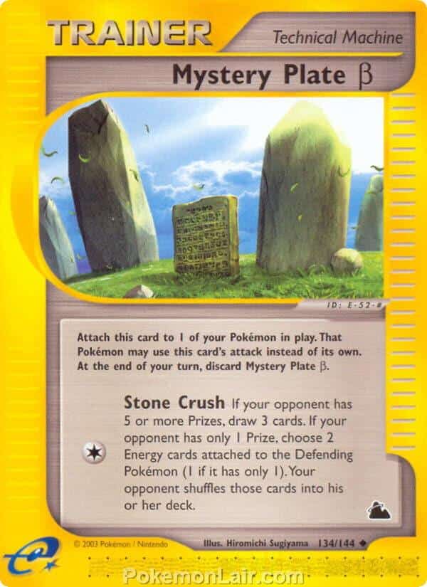 2003 Pokemon Trading Card Game Skyridge Set 134 Mystery Plate Beta