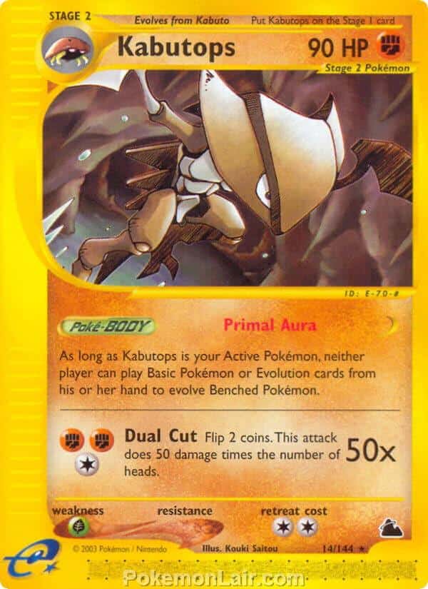 2003 Pokemon Trading Card Game Skyridge Set 14 Kabutops