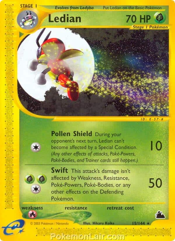 2003 Pokemon Trading Card Game Skyridge Set 15 Ledian