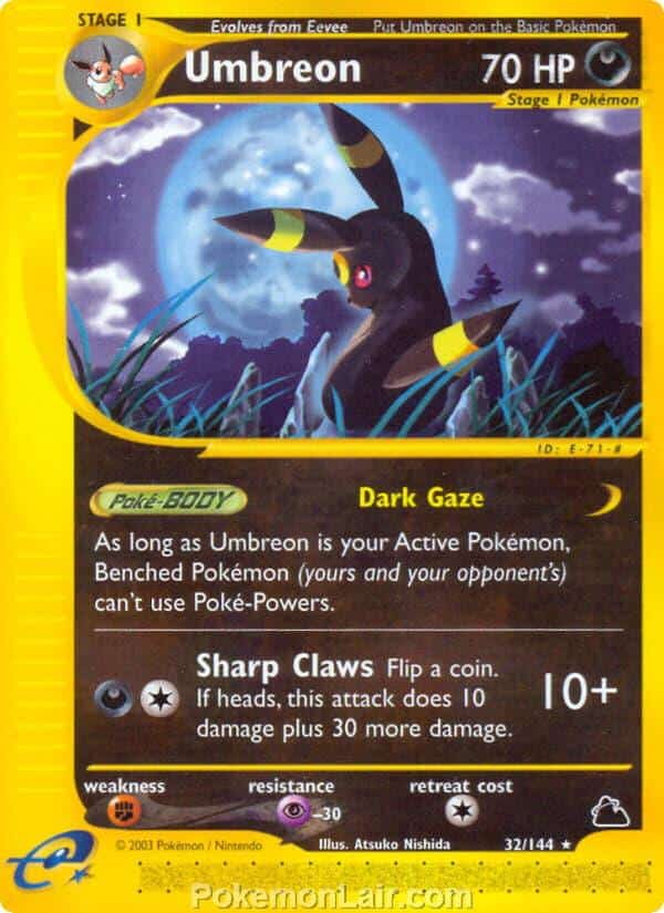 2003 Pokemon Trading Card Game Skyridge Set 32 Umbreon