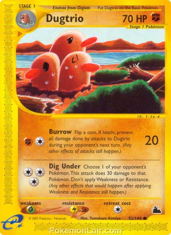 2003 Pokemon Trading Card Game Skyridge Set 52 Dugtrio