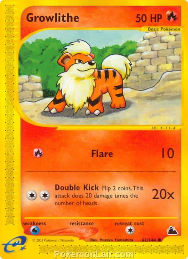 2003 Pokemon Trading Card Game Skyridge Set 62 Growlithe