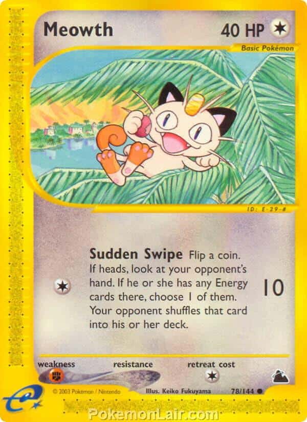 2003 Pokemon Trading Card Game Skyridge Set 78 Meowth