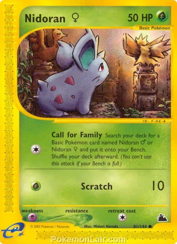 2003 Pokemon Trading Card Game Skyridge Set 81 Nidoran