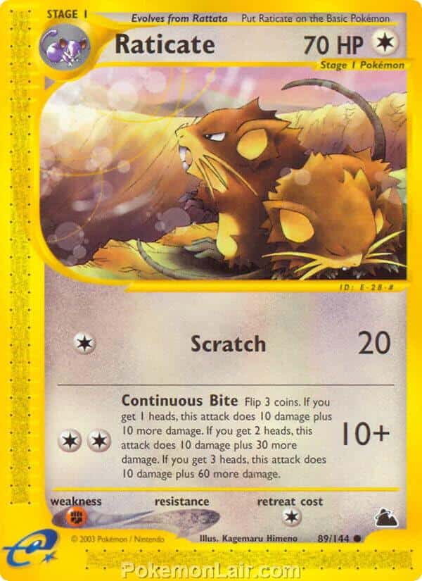 2003 Pokemon Trading Card Game Skyridge Set 89 Raticate