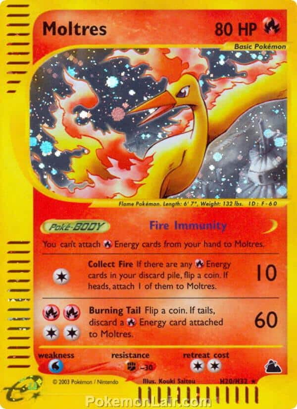 2003 Pokemon Trading Card Game Skyridge Set H20 Moltres