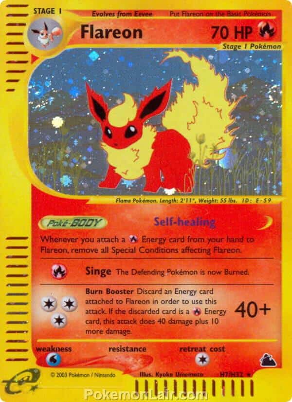 2003 Pokemon Trading Card Game Skyridge Set H7 Flareon