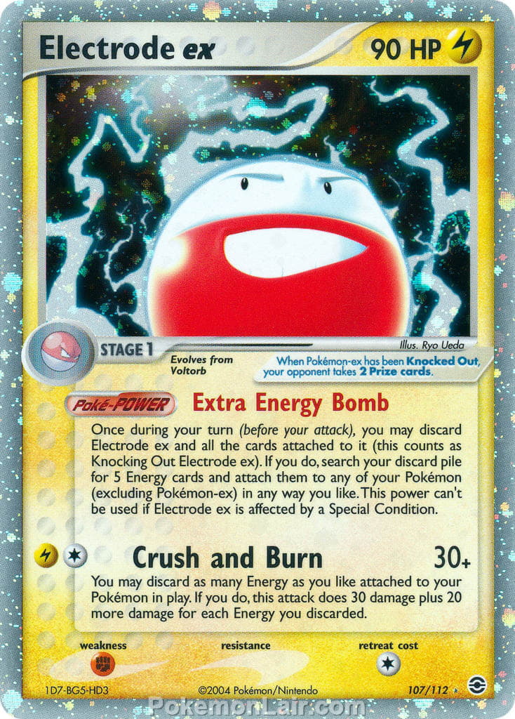 2004 Pokemon Trading Card Game EX Fire Red and Leaf Green Price List 107 Electrode EX