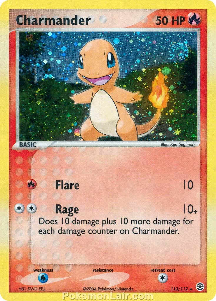 2004 Pokemon Trading Card Game EX Fire Red and Leaf Green Price List 113 Charmander