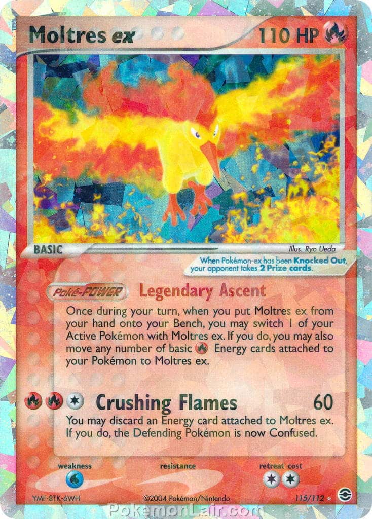 2004 Pokemon Trading Card Game EX Fire Red and Leaf Green Price List 115 Moltres EX