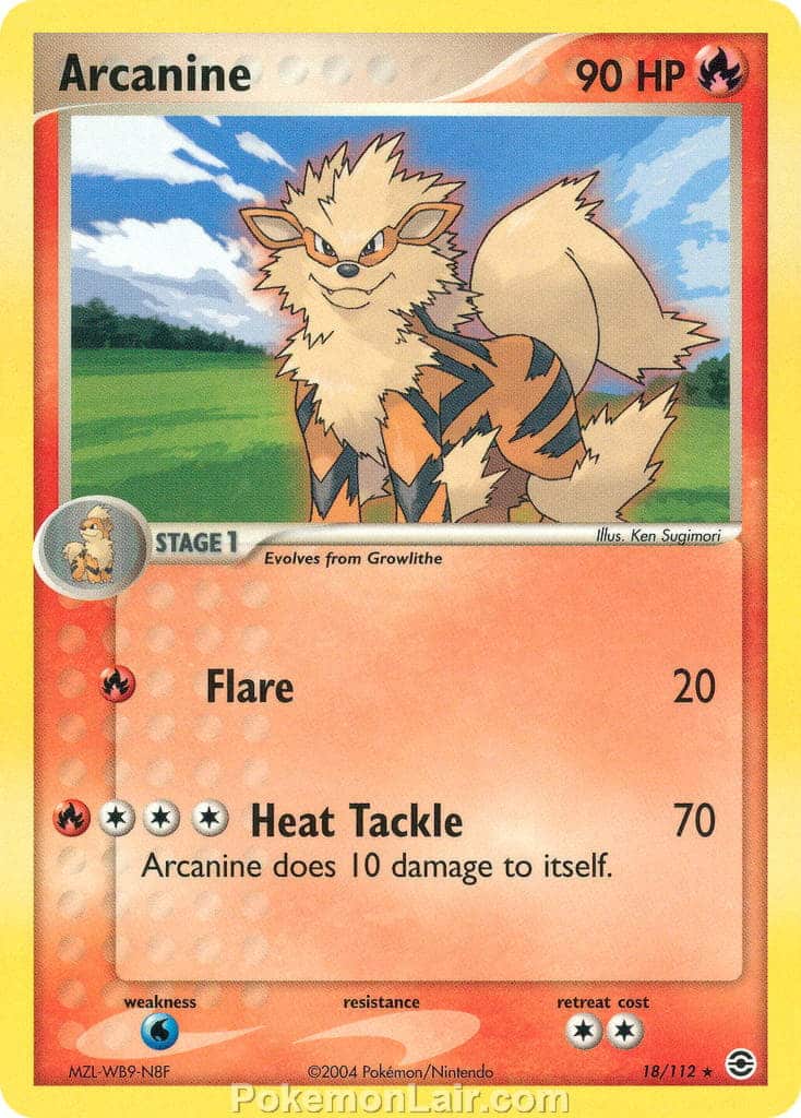 2004 Pokemon Trading Card Game EX Fire Red and Leaf Green Price List 18 Arcanine