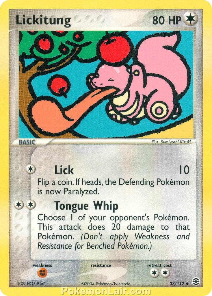 2004 Pokemon Trading Card Game EX Fire Red and Leaf Green Price List 37 Lickitung