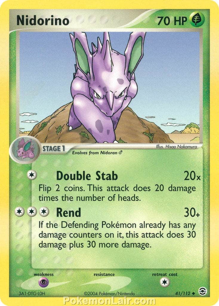 2004 Pokemon Trading Card Game EX Fire Red and Leaf Green Price List 41 Nidorino