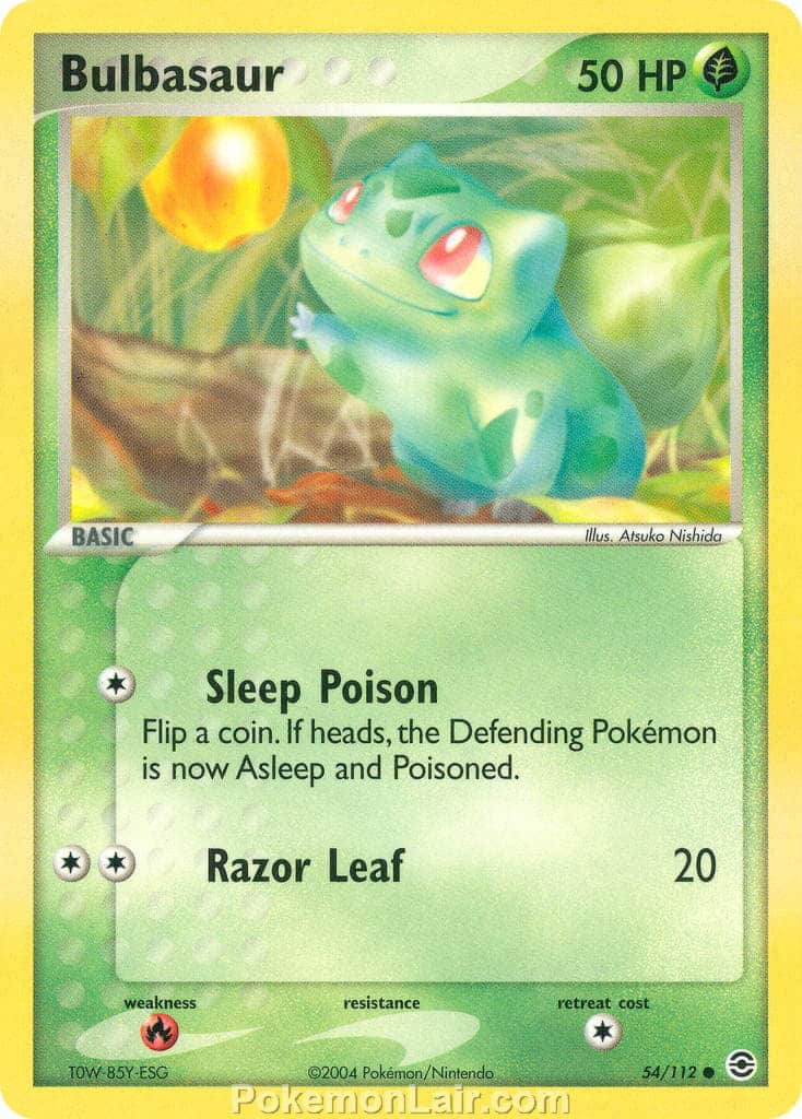 2004 Pokemon Trading Card Game EX Fire Red and Leaf Green Price List 54 Bulbasaur