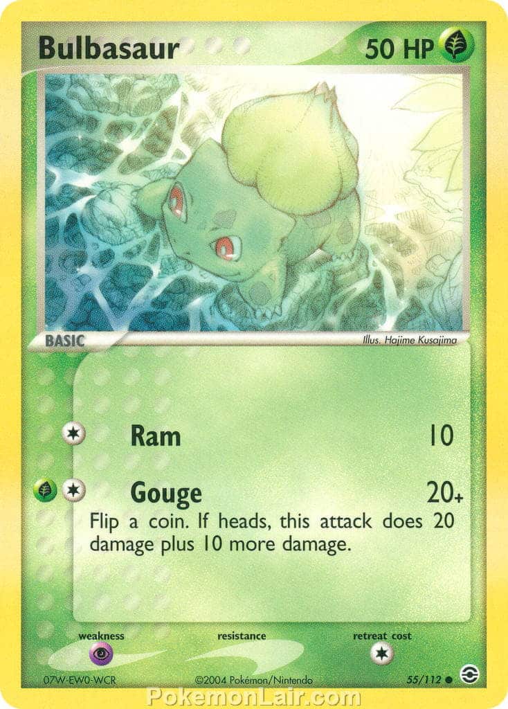 2004 Pokemon Trading Card Game EX Fire Red and Leaf Green Price List 55 Bulbasaur
