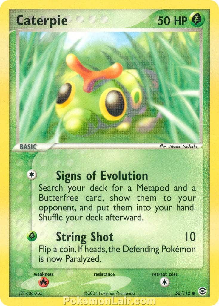 2004 Pokemon Trading Card Game EX Fire Red and Leaf Green Price List 56 Caterpie
