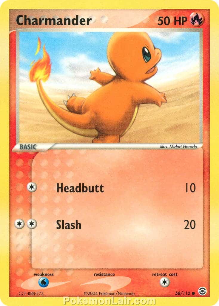 2004 Pokemon Trading Card Game EX Fire Red and Leaf Green Price List 58 Charmander