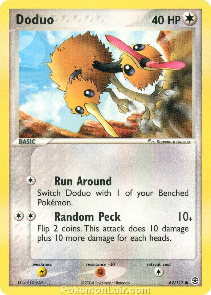 2004 Pokemon Trading Card Game EX Fire Red and Leaf Green Price List 62 Doduo