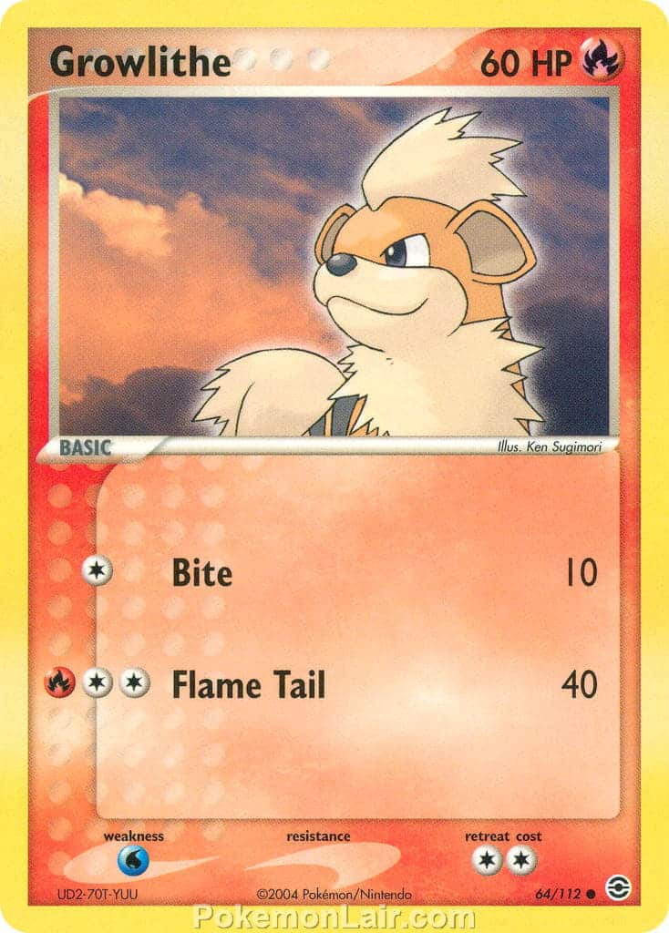 2004 Pokemon Trading Card Game EX Fire Red and Leaf Green Price List 64 Growlithe