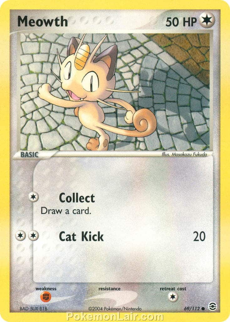 2004 Pokemon Trading Card Game EX Fire Red and Leaf Green Price List 69 Meowth