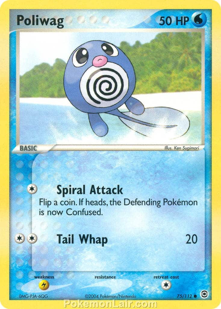 2004 Pokemon Trading Card Game EX Fire Red and Leaf Green Price List 75 Poliwag