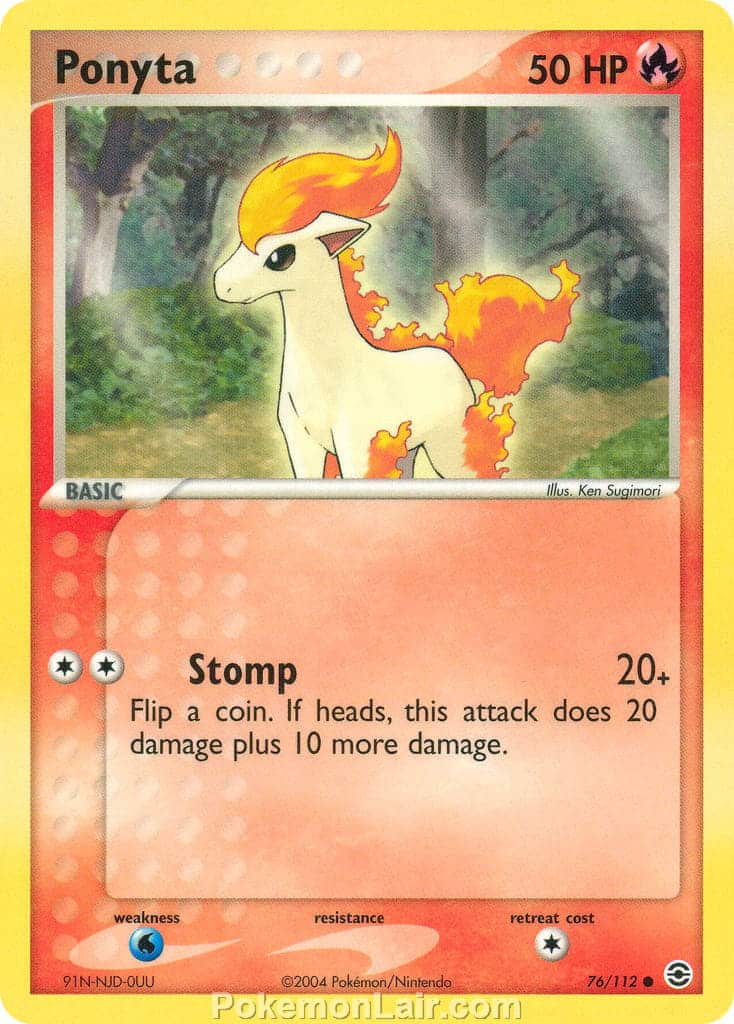 2004 Pokemon Trading Card Game EX Fire Red and Leaf Green Price List 76 Ponyta
