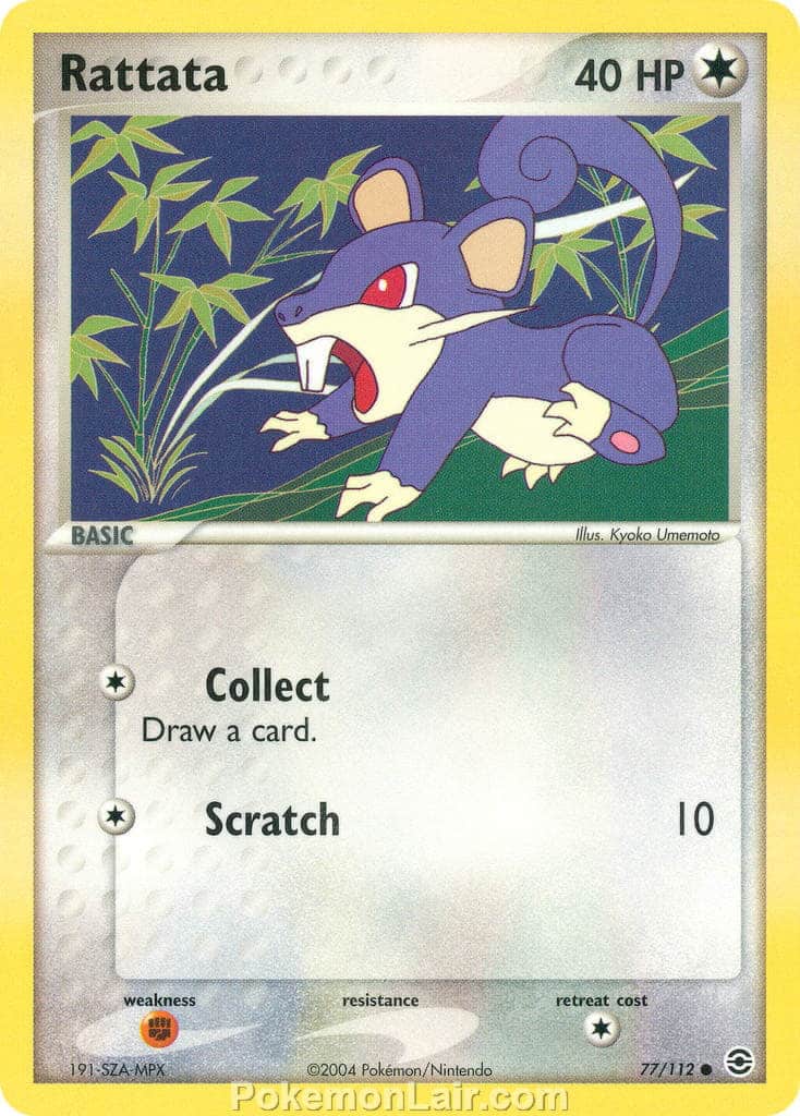 2004 Pokemon Trading Card Game EX Fire Red and Leaf Green Price List 77 Rattata