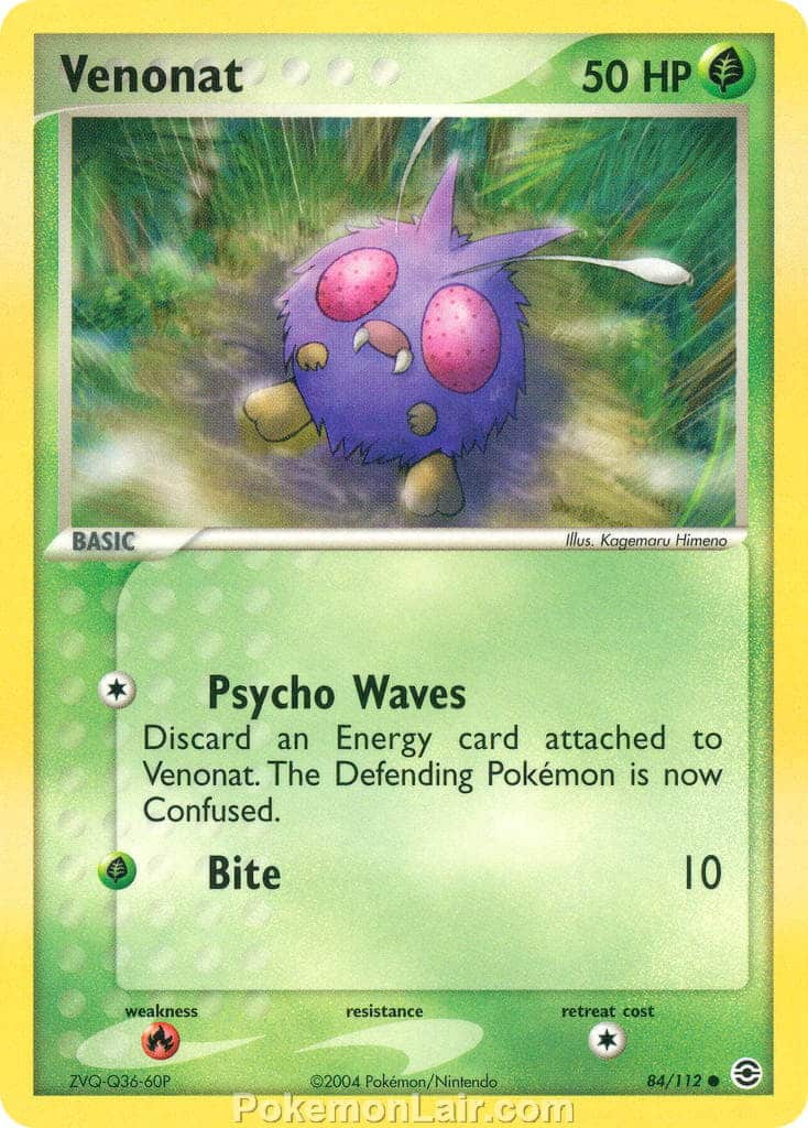 2004 Pokemon Trading Card Game EX Fire Red and Leaf Green Price List 84 Venonat