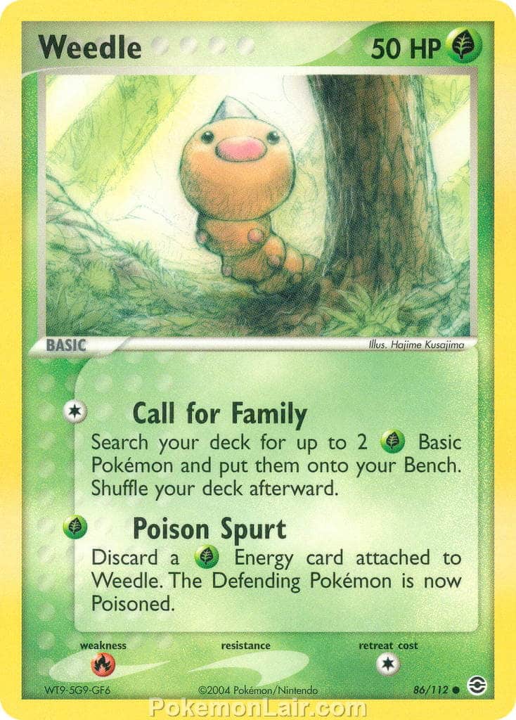 2004 Pokemon Trading Card Game EX Fire Red and Leaf Green Price List 86 Weedle