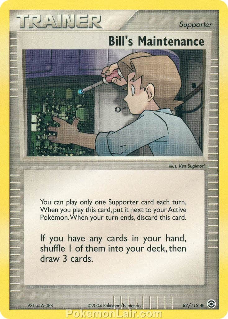 2004 Pokemon Trading Card Game EX Fire Red and Leaf Green Price List 87 Bills Maintenance