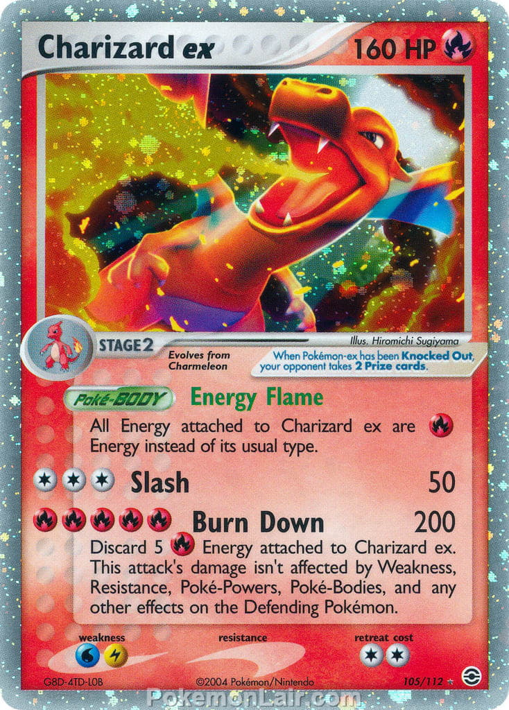 2004 Pokemon Trading Card Game EX Fire Red and Leaf Green Set 105 Charizard EX