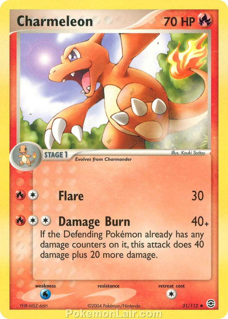 2004 Pokemon Trading Card Game EX Fire Red and Leaf Green Set 31 Charmeleon