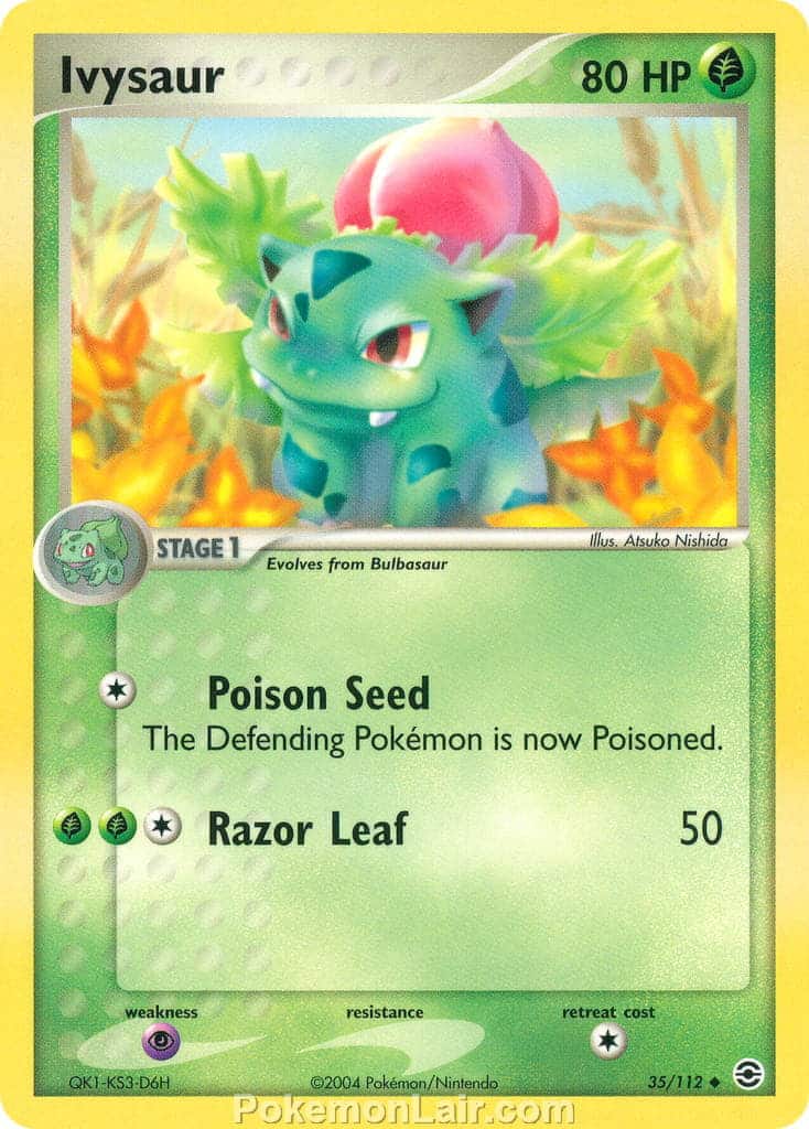 2004 Pokemon Trading Card Game EX Fire Red and Leaf Green Set 35 Ivysaur