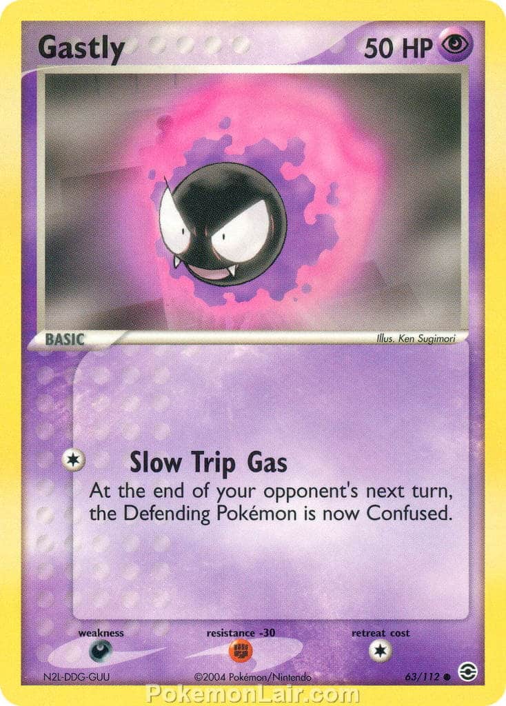 2004 Pokemon Trading Card Game EX Fire Red and Leaf Green Set 63 Gastly