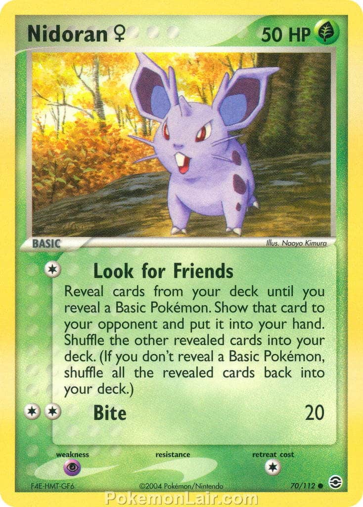 2004 Pokemon Trading Card Game EX Fire Red and Leaf Green Set 70 Nidoran