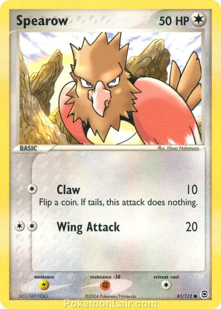 2004 Pokemon Trading Card Game EX Fire Red and Leaf Green Set 81 Spearow