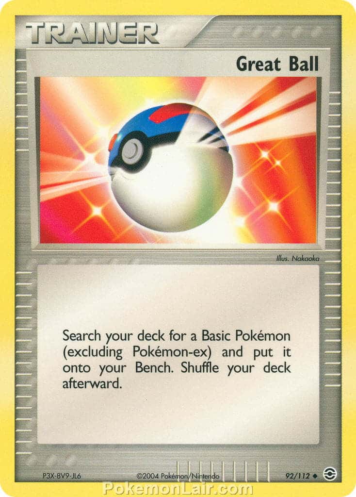 2004 Pokemon Trading Card Game EX Fire Red and Leaf Green Set 92 Great Ball