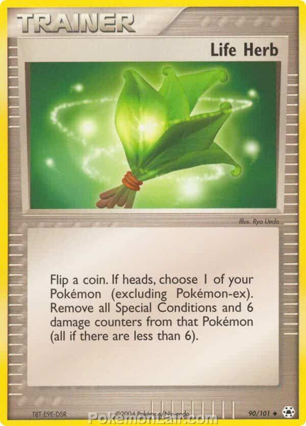 2004 Pokemon Trading Card Game EX Hidden Legends Price List 90 Life Herb