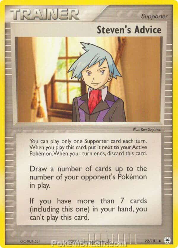 2004 Pokemon Trading Card Game EX Hidden Legends Price List 92 Stevens Advice