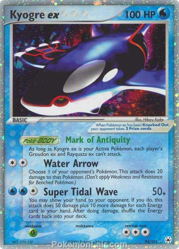 2004 Pokemon Trading Card Game EX Hidden Legends Price List 94 Kyogre EX