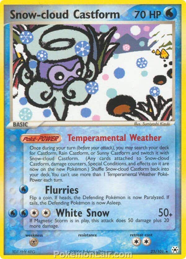 2004 Pokemon Trading Card Game EX Hidden Legends Set 25 Snow Cloud Castform