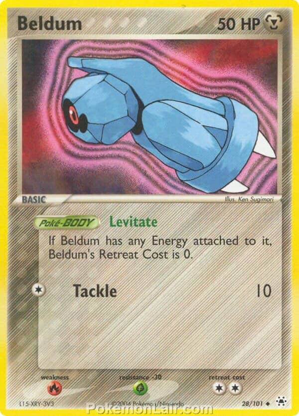2004 Pokemon Trading Card Game EX Hidden Legends Set 28 Beldum