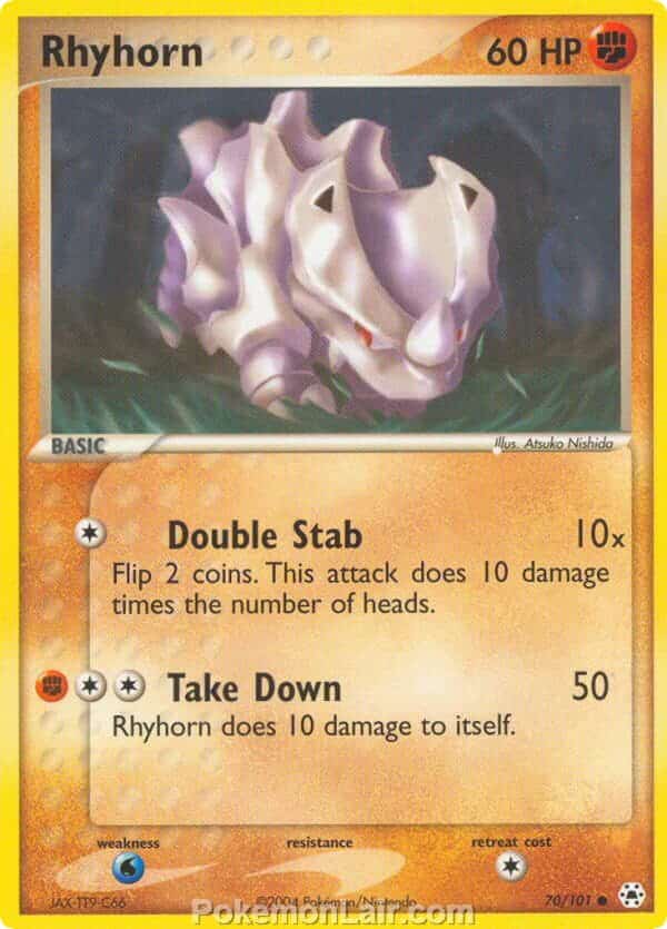2004 Pokemon Trading Card Game EX Hidden Legends Set 70 Rhyhorn