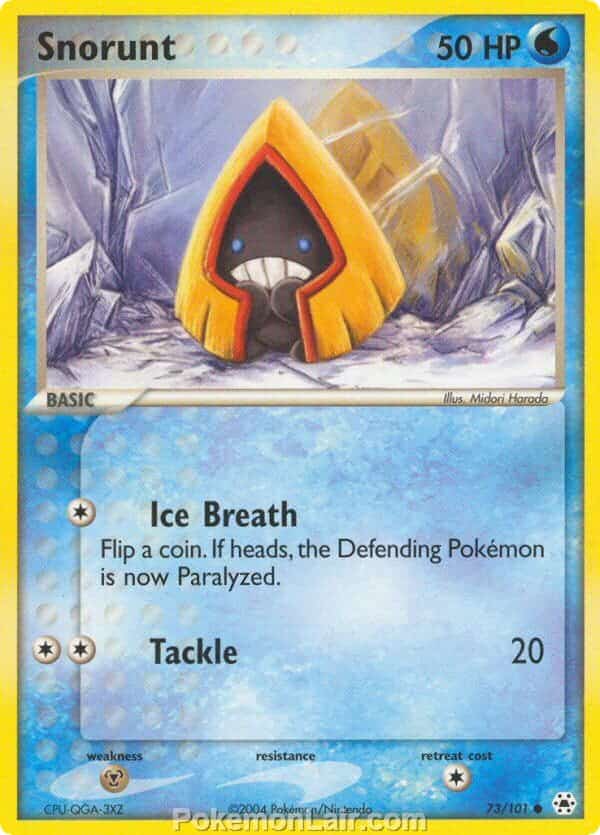 2004 Pokemon Trading Card Game EX Hidden Legends Set 73 Snorunt