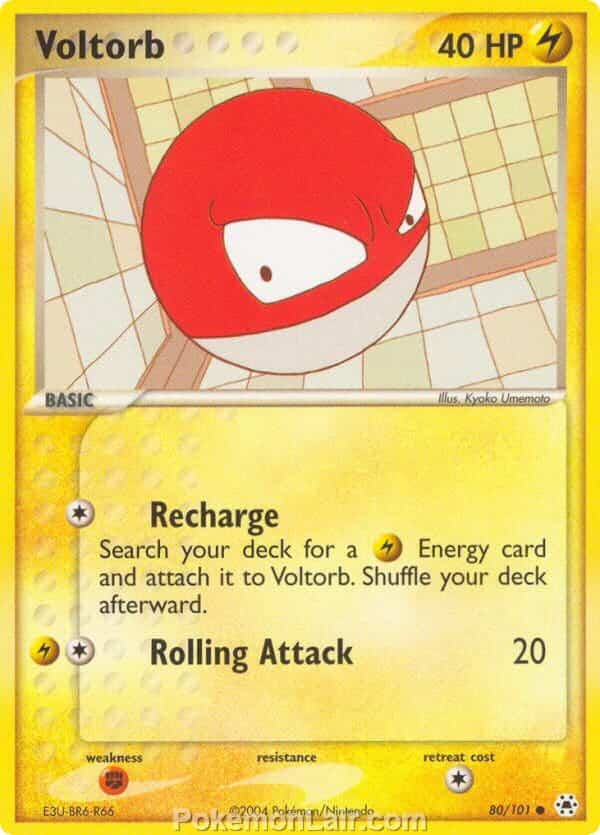 2004 Pokemon Trading Card Game EX Hidden Legends Set 80 Voltorb