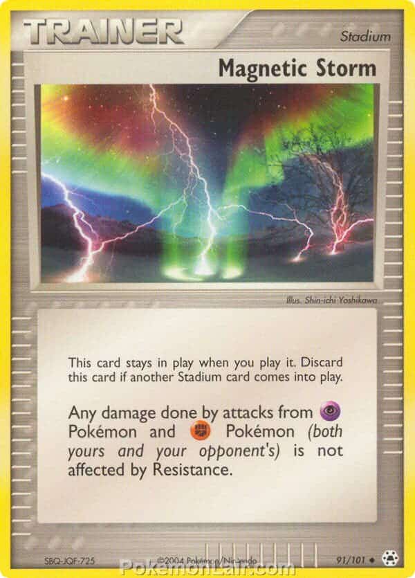 2004 Pokemon Trading Card Game EX Hidden Legends Set 91 Magnetic Storm