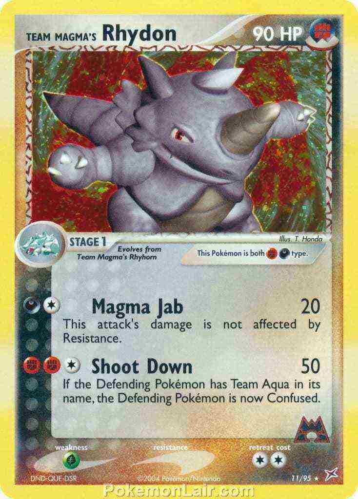 2004 Pokemon Trading Card Game EX Team Magma VS Team Aqua Price List 11 Team Magmas Rhydon