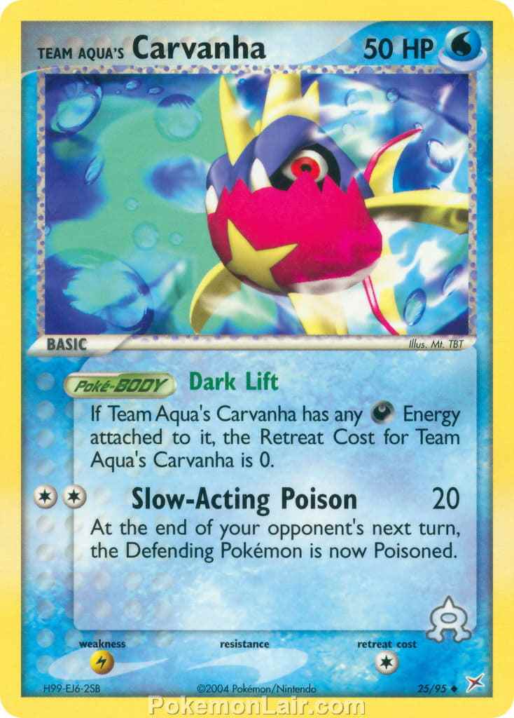 2004 Pokemon Trading Card Game EX Team Magma VS Team Aqua Price List 25 Team Aquas Carvanha
