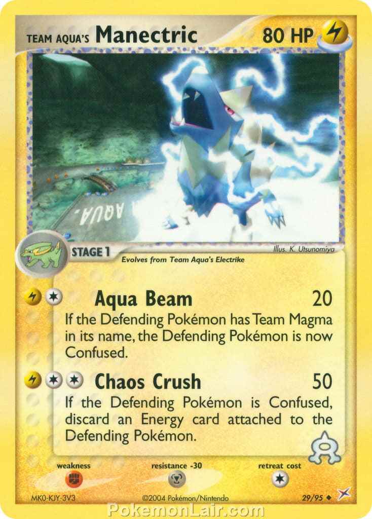2004 Pokemon Trading Card Game EX Team Magma VS Team Aqua Price List 29 Team Aquas Manectric